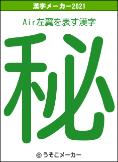 Air左翼の2021年の漢字メーカー結果