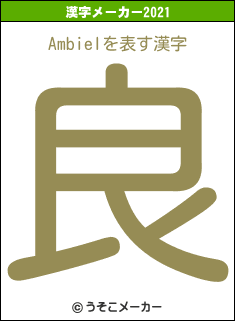 Ambielの2021年の漢字メーカー結果