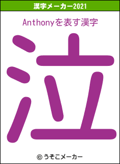 Anthonyの2021年の漢字メーカー結果