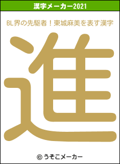 BL界の先駆者！東城麻美の2021年の漢字メーカー結果