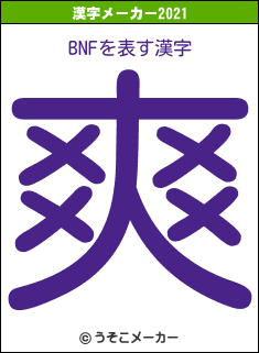 BNFの2021年の漢字メーカー結果