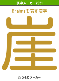 Brahmsの2021年の漢字メーカー結果