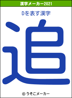 Dの2021年の漢字メーカー結果