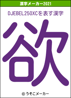 DJEBEL250XCの2021年の漢字メーカー結果