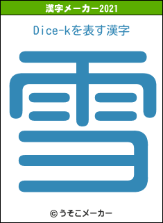 Dice-kの2021年の漢字メーカー結果