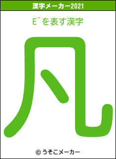 E`の2021年の漢字メーカー結果