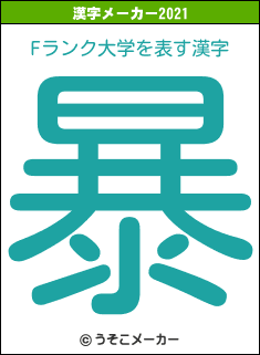 Fランク大学の2021年の漢字メーカー結果