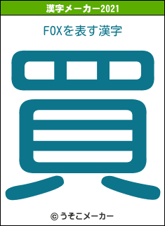 FOXの2021年の漢字メーカー結果