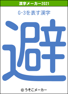 G-3の2021年の漢字メーカー結果