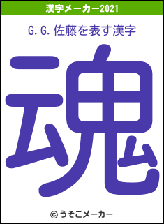 G.G.佐藤の2021年の漢字メーカー結果