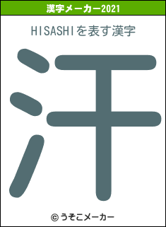 HISASHIの2021年の漢字メーカー結果