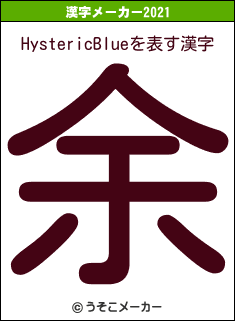 HystericBlueの2021年の漢字メーカー結果