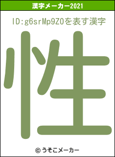 ID:g6srMp9Z0の2021年の漢字メーカー結果