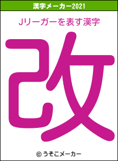 Jリーガーの2021年の漢字メーカー結果