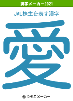 JAL株主の2021年の漢字メーカー結果