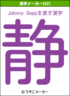 Johnny Deppの2021年の漢字メーカー結果