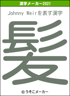 Johnny Weirの2021年の漢字メーカー結果