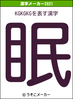 KGKGKGの2021年の漢字メーカー結果