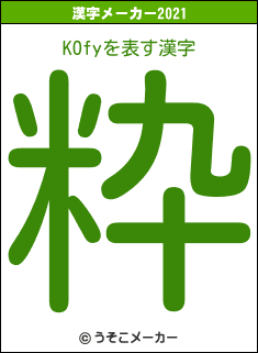 KOfyの2021年の漢字メーカー結果