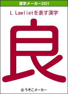 L Lawlietの2021年の漢字メーカー結果