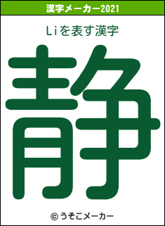 Liの2021年の漢字メーカー結果