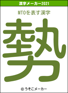 MTOの2021年の漢字メーカー結果