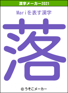 Mariの2021年の漢字メーカー結果