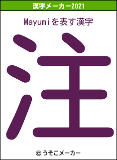 Mayumiの2021年の漢字メーカー結果