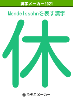Mendelssohnの2021年の漢字メーカー結果
