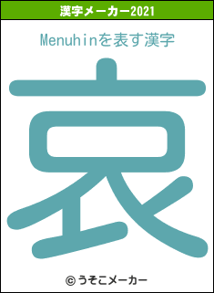 Menuhinの2021年の漢字メーカー結果