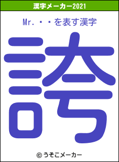 Mr.ѥץの2021年の漢字メーカー結果