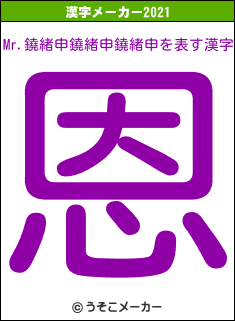 Mr.鐃緒申鐃緒申鐃緒申の2021年の漢字メーカー結果