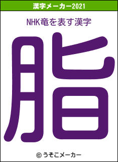 NHK竜の2021年の漢字メーカー結果