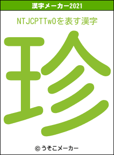 NTJCPTTw0の2021年の漢字メーカー結果