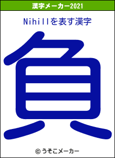 Nihillの2021年の漢字メーカー結果