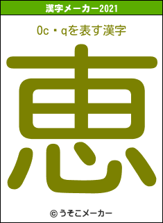 Oc֎qの2021年の漢字メーカー結果