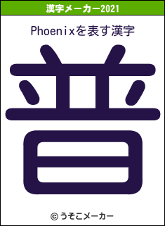 Phoenixの2021年の漢字メーカー結果