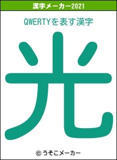 QWERTYの2021年の漢字メーカー結果