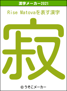 Rise Matovaの2021年の漢字メーカー結果