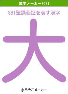 SBI肇譟蕊証の2021年の漢字メーカー結果