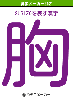 SUGIZOの2021年の漢字メーカー結果