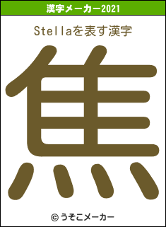 Stellaの2021年の漢字メーカー結果