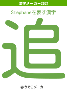 Stephaneの2021年の漢字メーカー結果