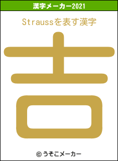 Straussの2021年の漢字メーカー結果
