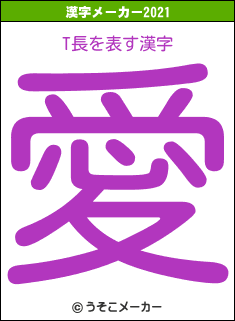 T長の2021年の漢字メーカー結果