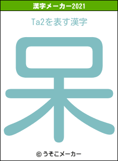 Ta2の2021年の漢字メーカー結果