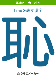 Timoの2021年の漢字メーカー結果