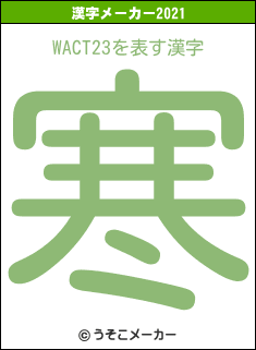 WACT23の2021年の漢字メーカー結果