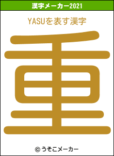 YASUの2021年の漢字メーカー結果