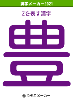 Zの2021年の漢字メーカー結果